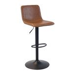Bronx71 Industriële Barkruk Texas leer cognac 60 - 76 cm - draaibaar -