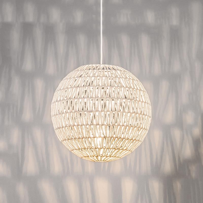QAZQA Retro hanglamp wit 40 cm - Lina Ball 40
