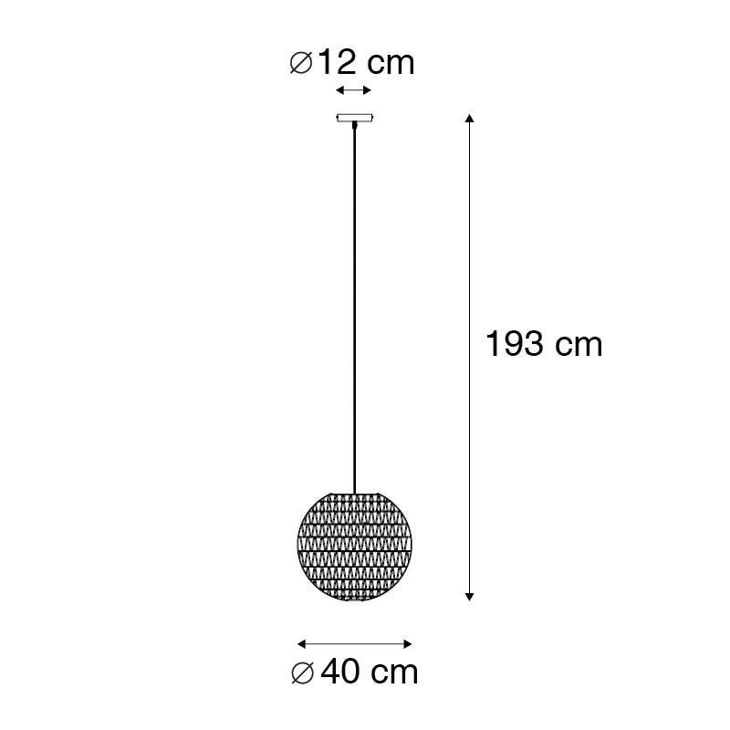 QAZQA Retro hanglamp wit 40 cm - Lina Ball 40