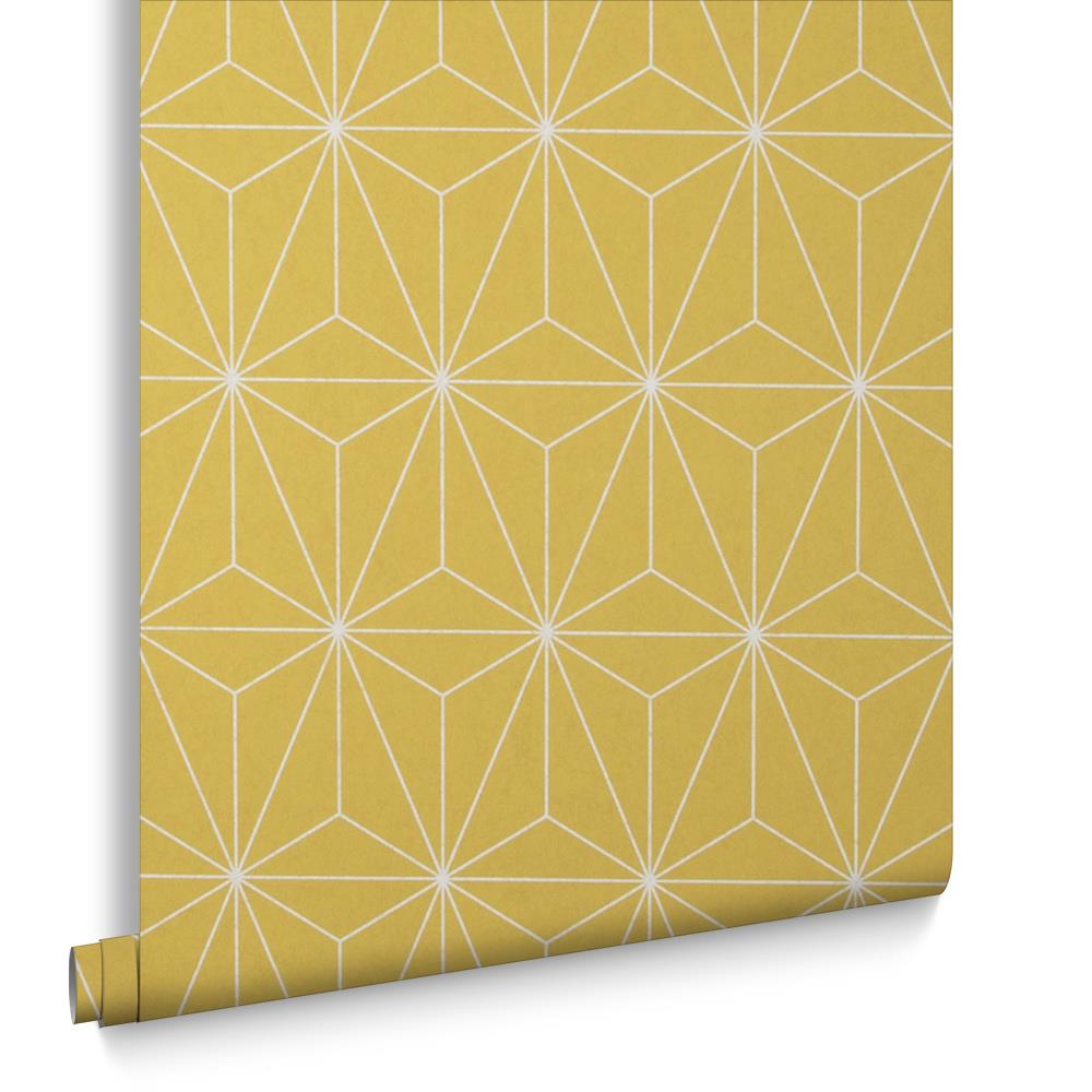 Graham & Brown vliesbehang Prism Yellow geel