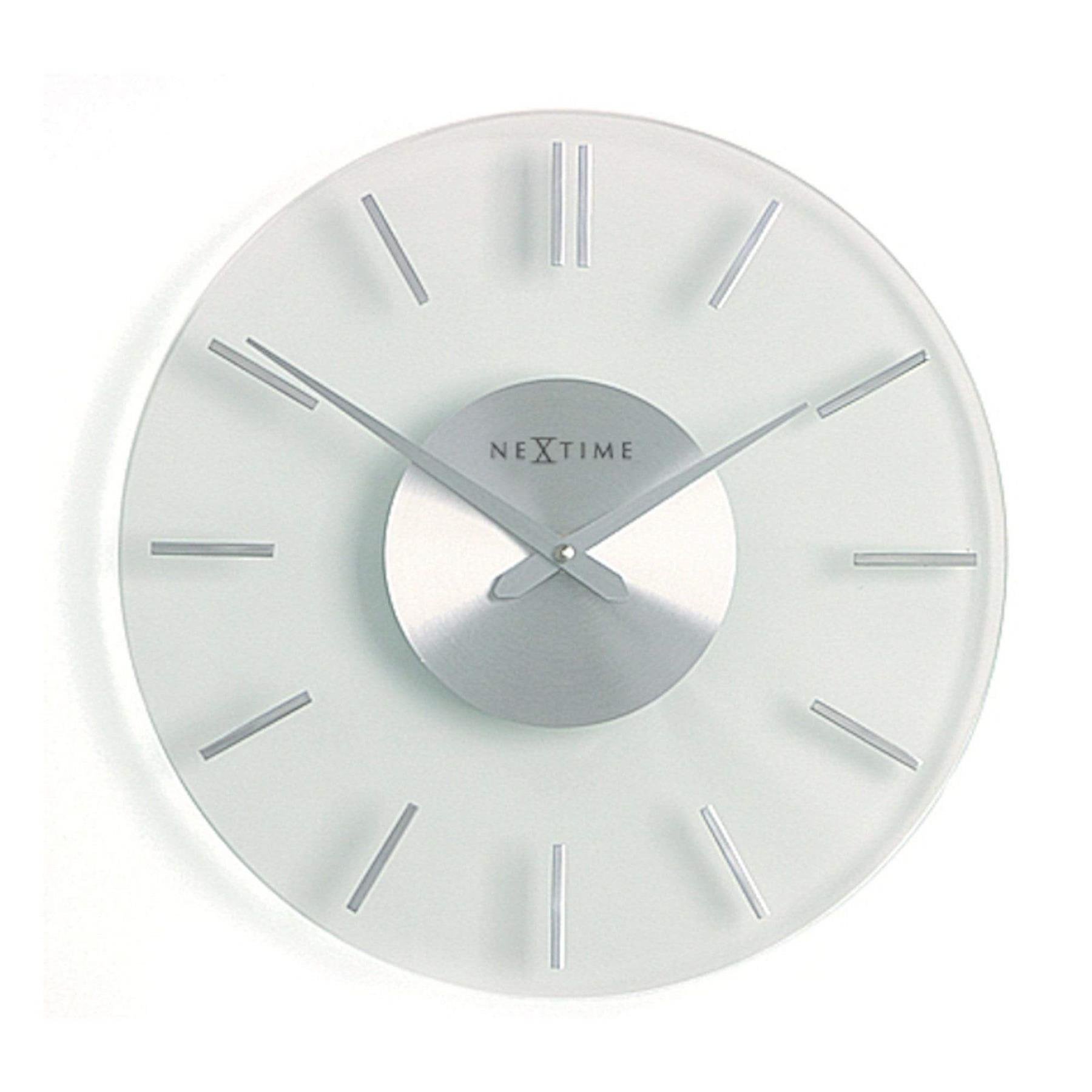 NeXtime - NeXtime - Wandklok-  31 cm- Glas|Aluminium- Transparant -