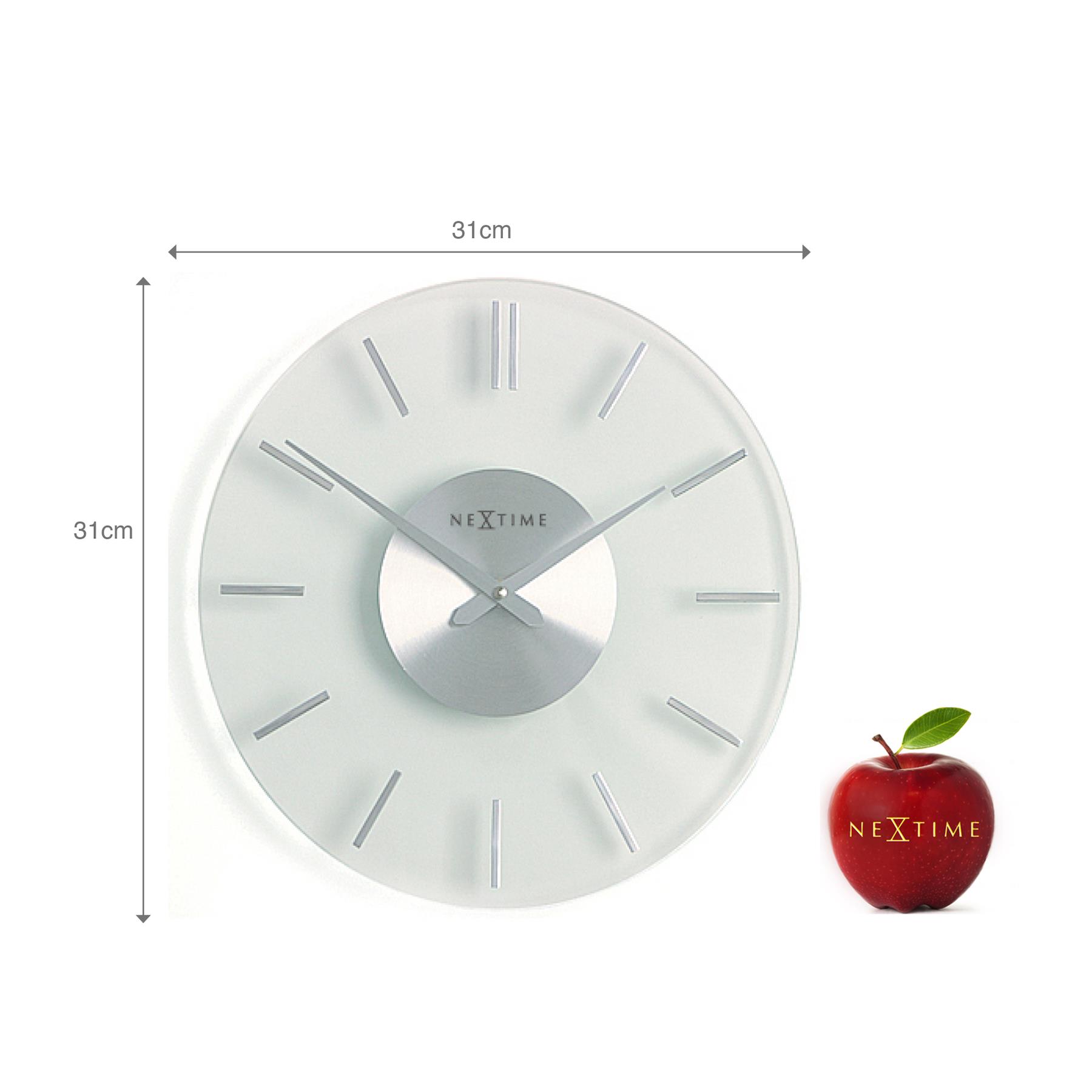 NeXtime - NeXtime - Wandklok-  31 cm- Glas|Aluminium- Transparant -