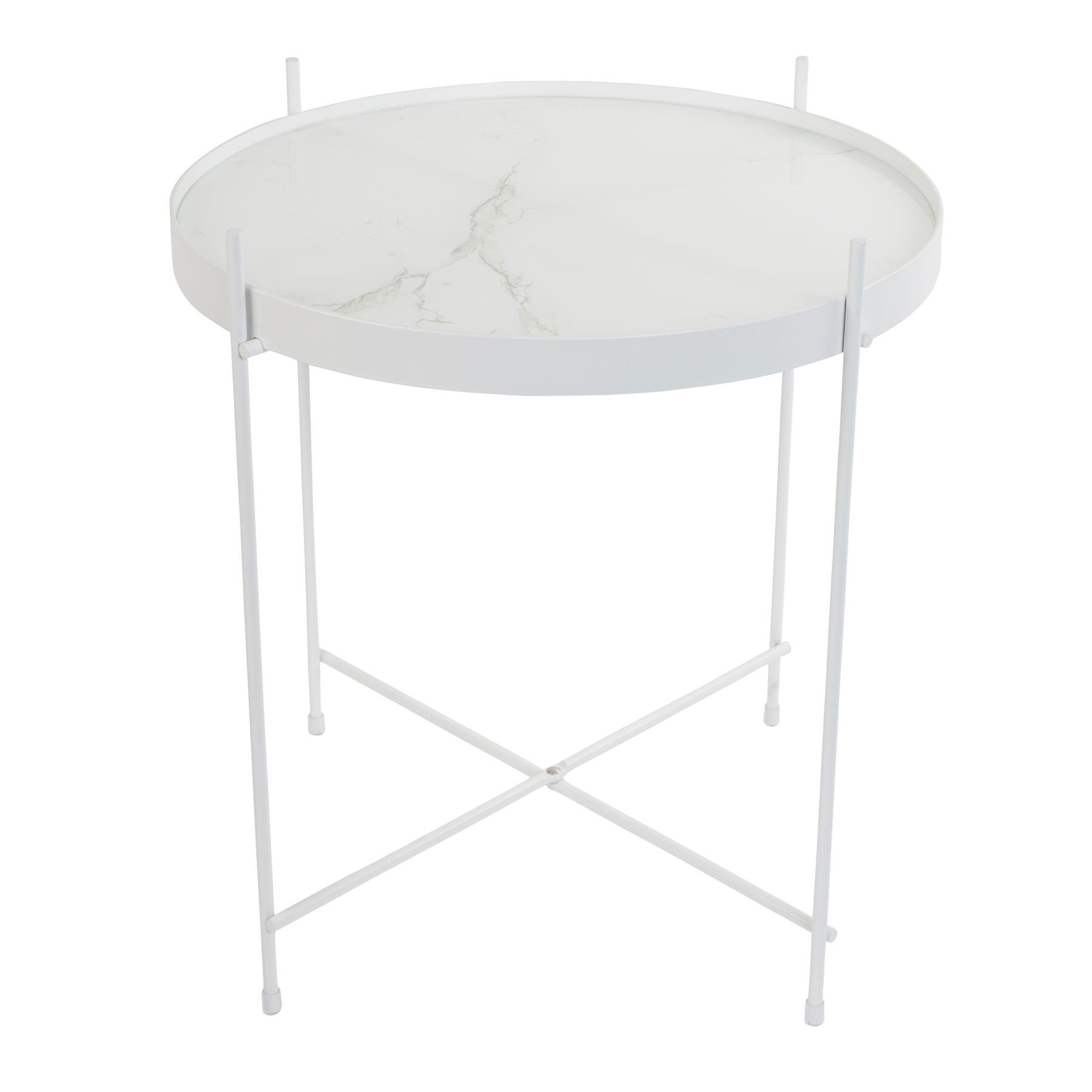 Zuiver Cupid Marble Bijzettafel - Marmer / Wit