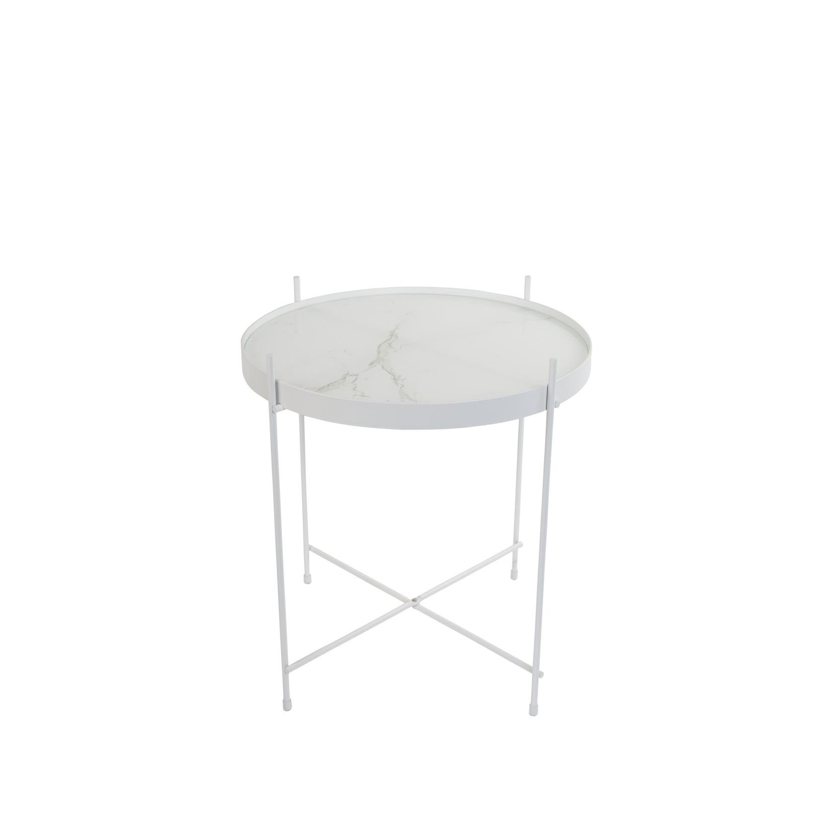 Zuiver Cupid Marble Bijzettafel - Marmer / Wit