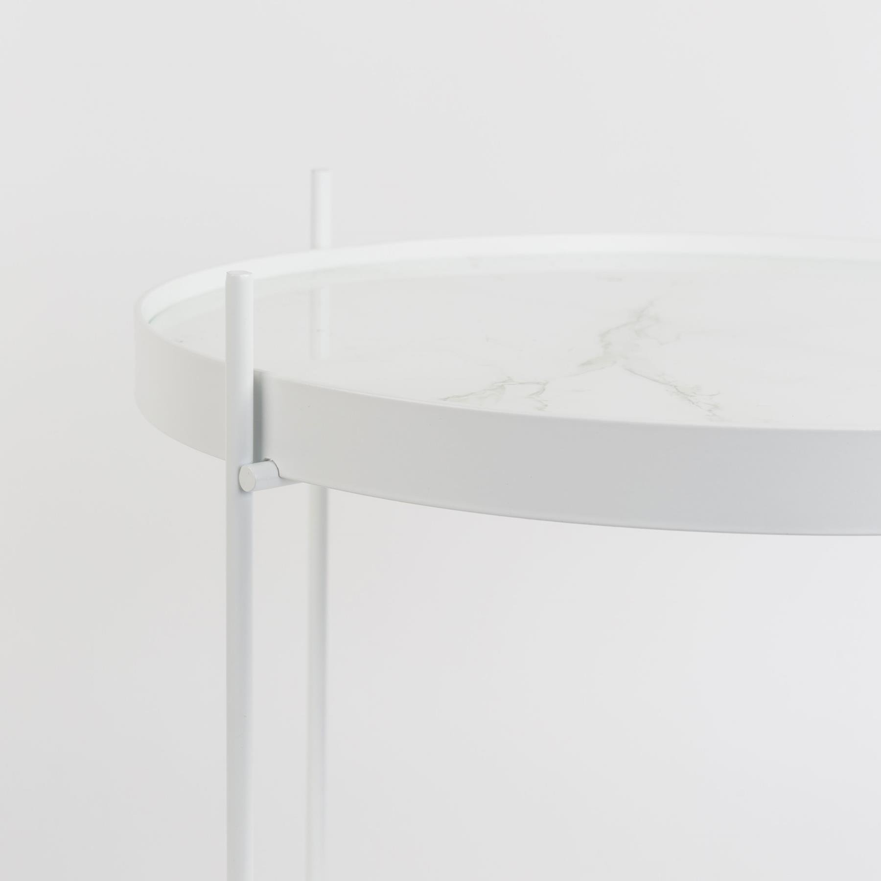 Zuiver Cupid Marble Bijzettafel - Marmer / Wit