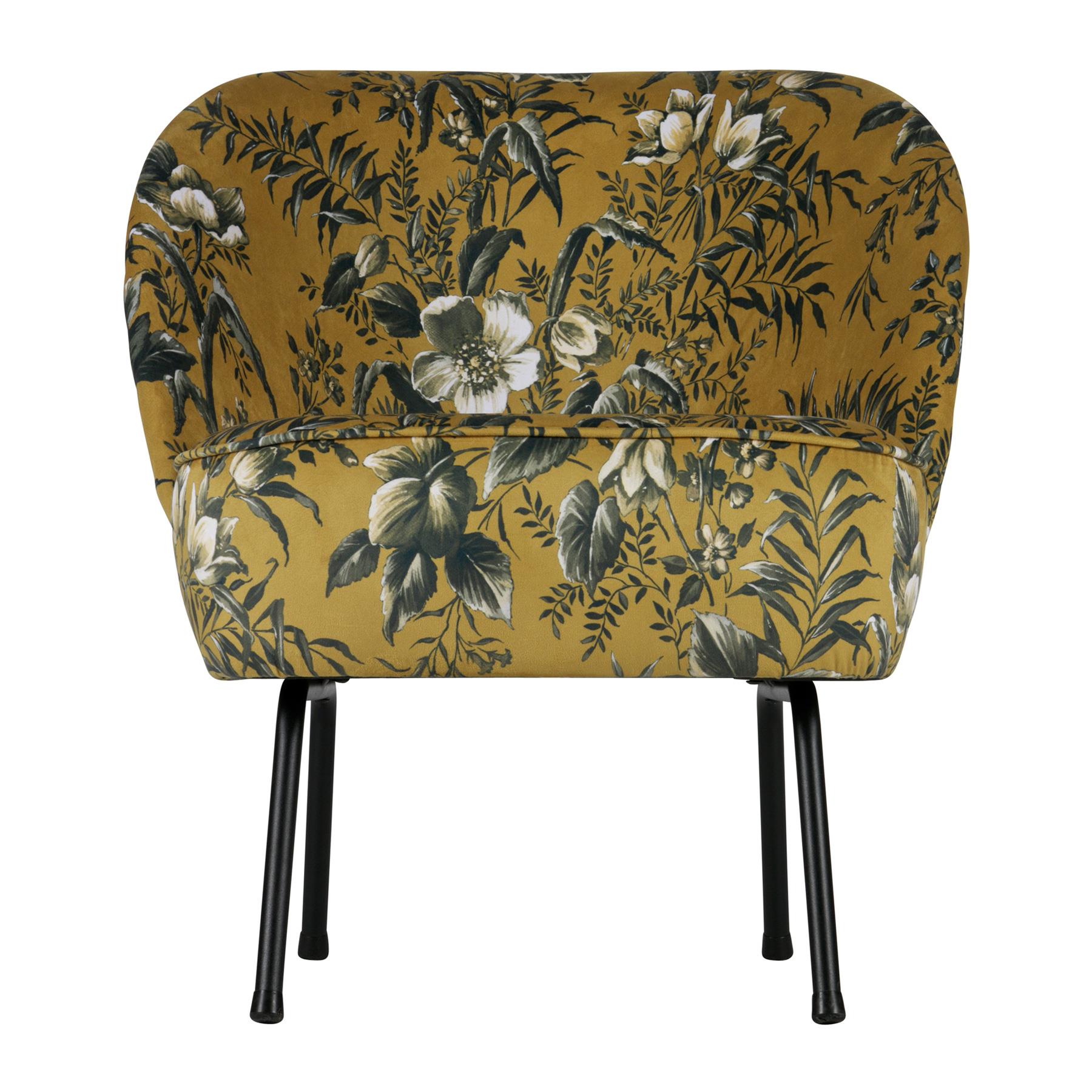BePureHome Vogue Fauteuil - Fluweel Poppy Mosterd