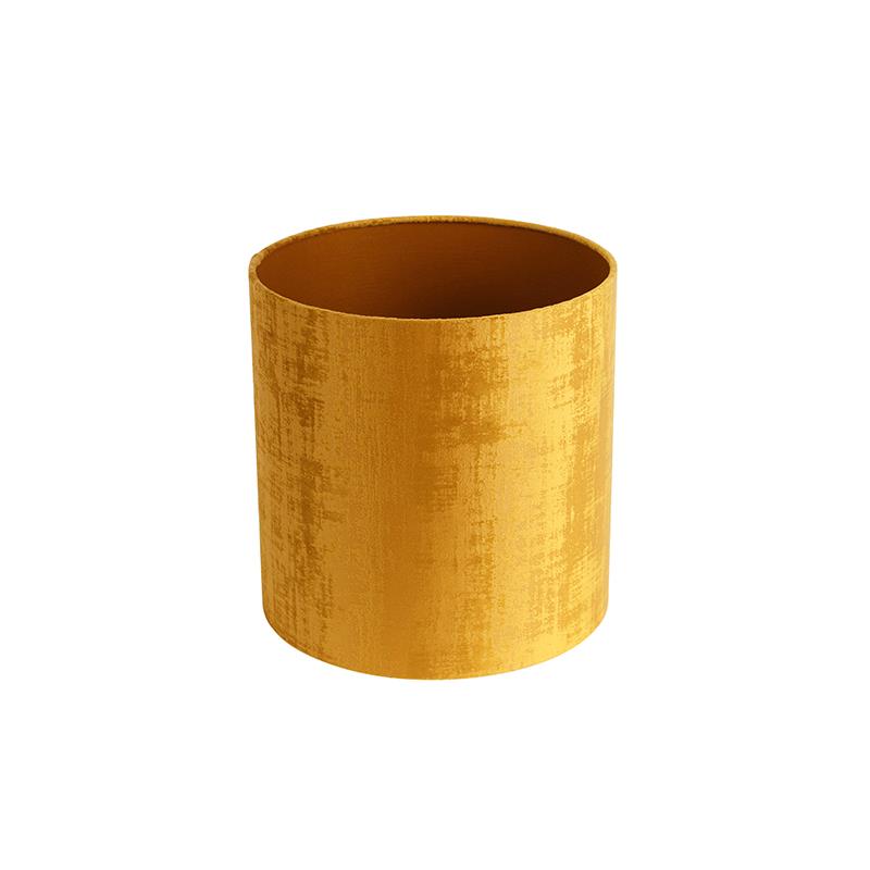 QAZQA Velours lampenkap goud cilinder 25|25|25