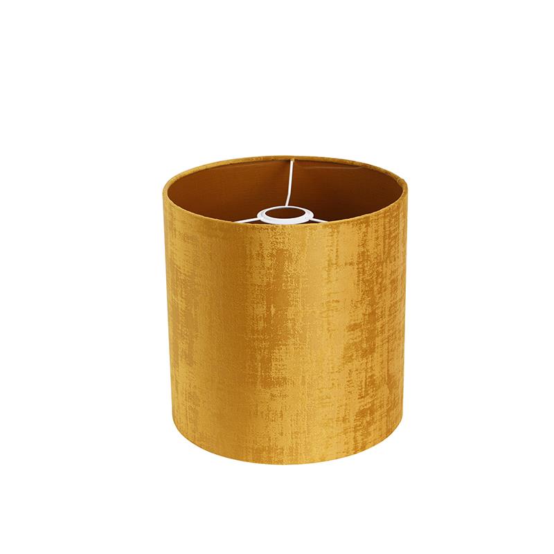QAZQA Velours lampenkap goud cilinder 25|25|25