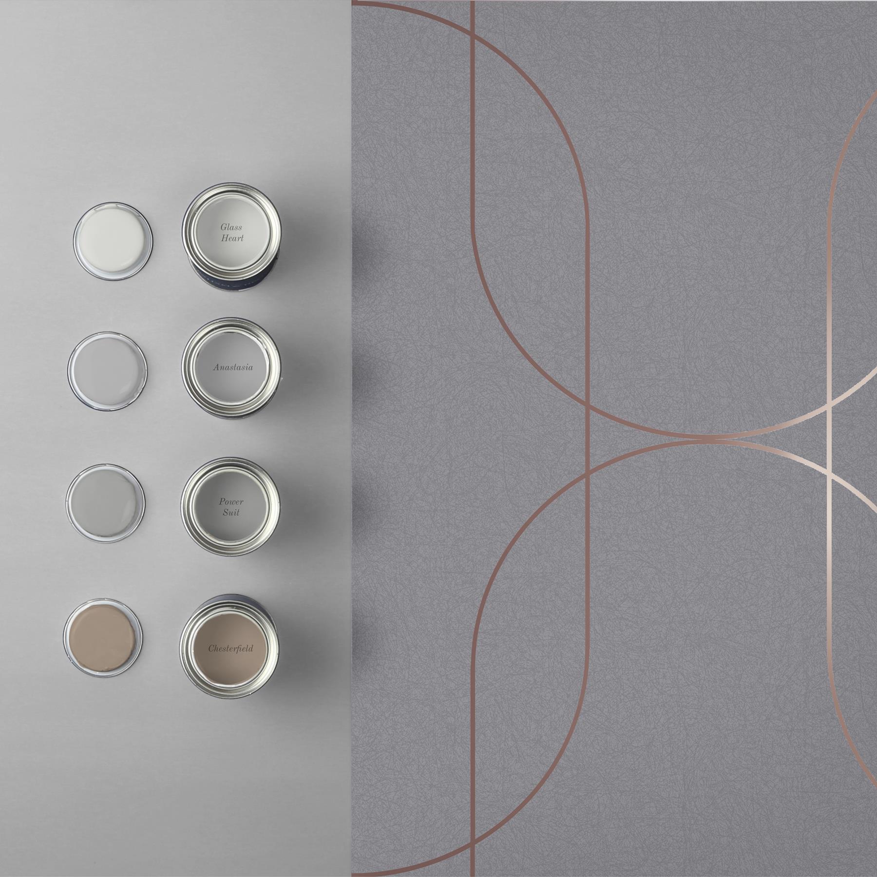 Graham & Brown - Vliesbehang - Palais Grey & Rose Gold - 10mx53cm