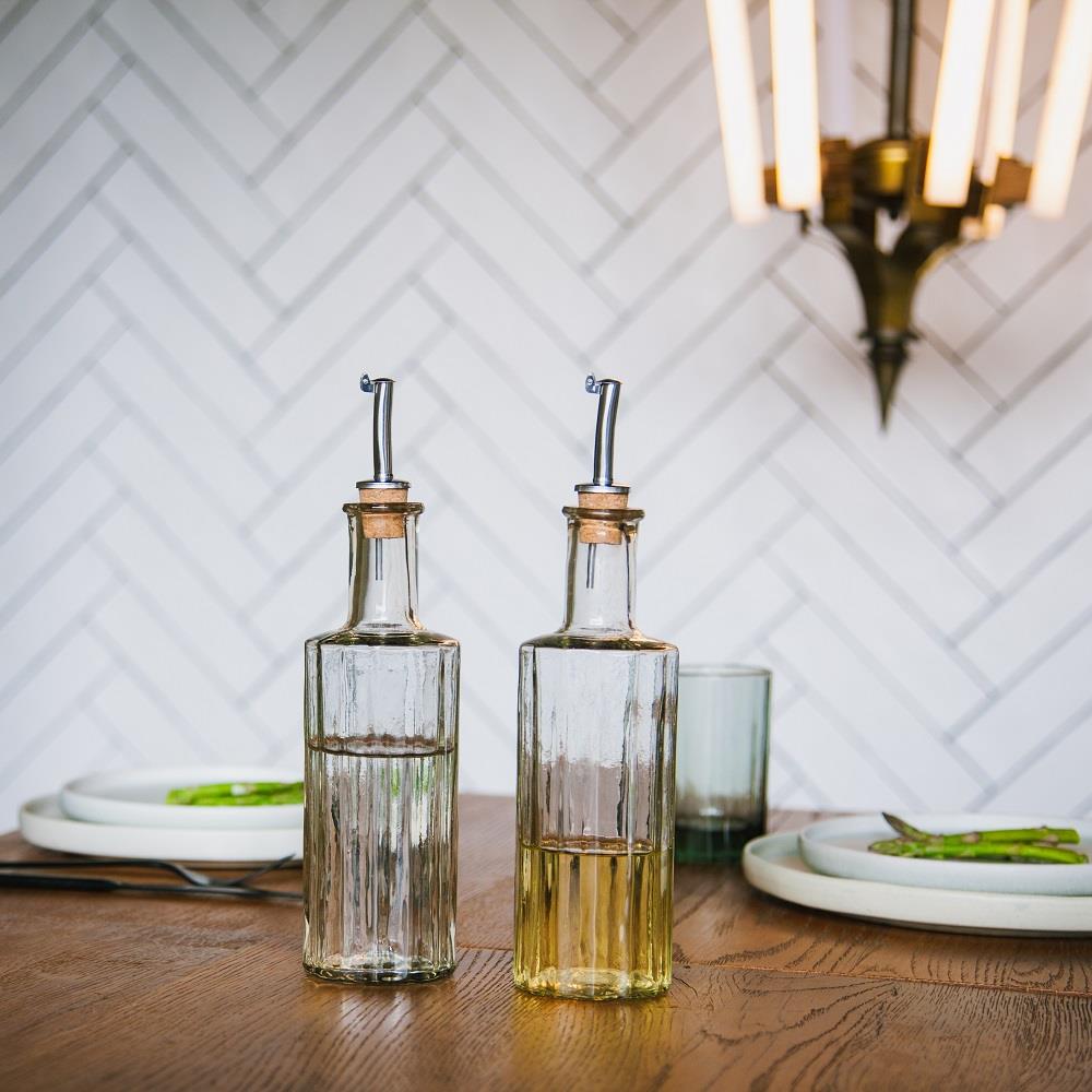 Brût Homeware, Set van 2 Olie|Azijn Fles set 30 CL, helder