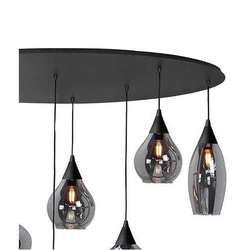 Highlight Hanglamp Cambio Black Smoke Ovaal 8 lichts  L 100cm