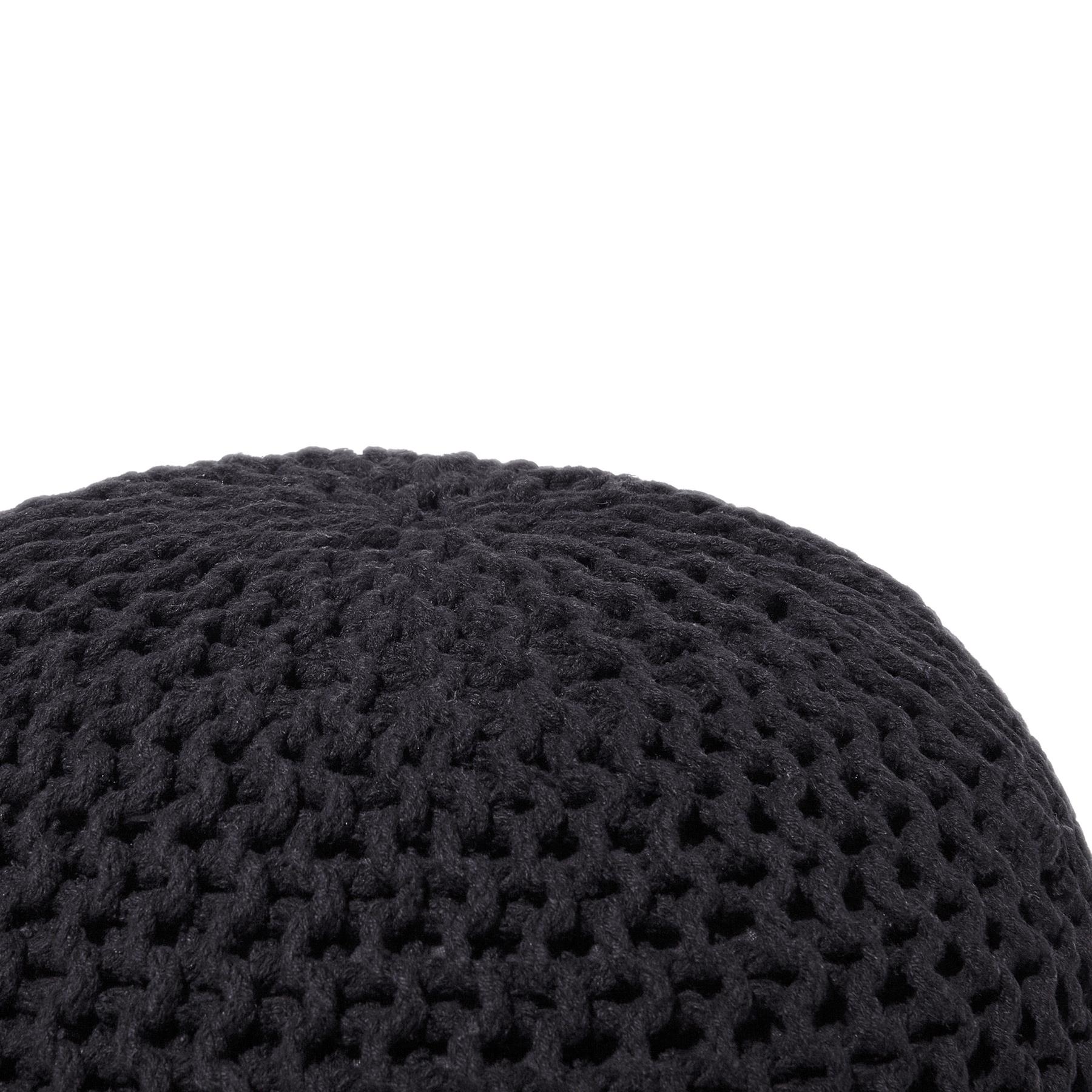 Beliani - CONRAD - Poef - Zwart - 50 cm - Katoen