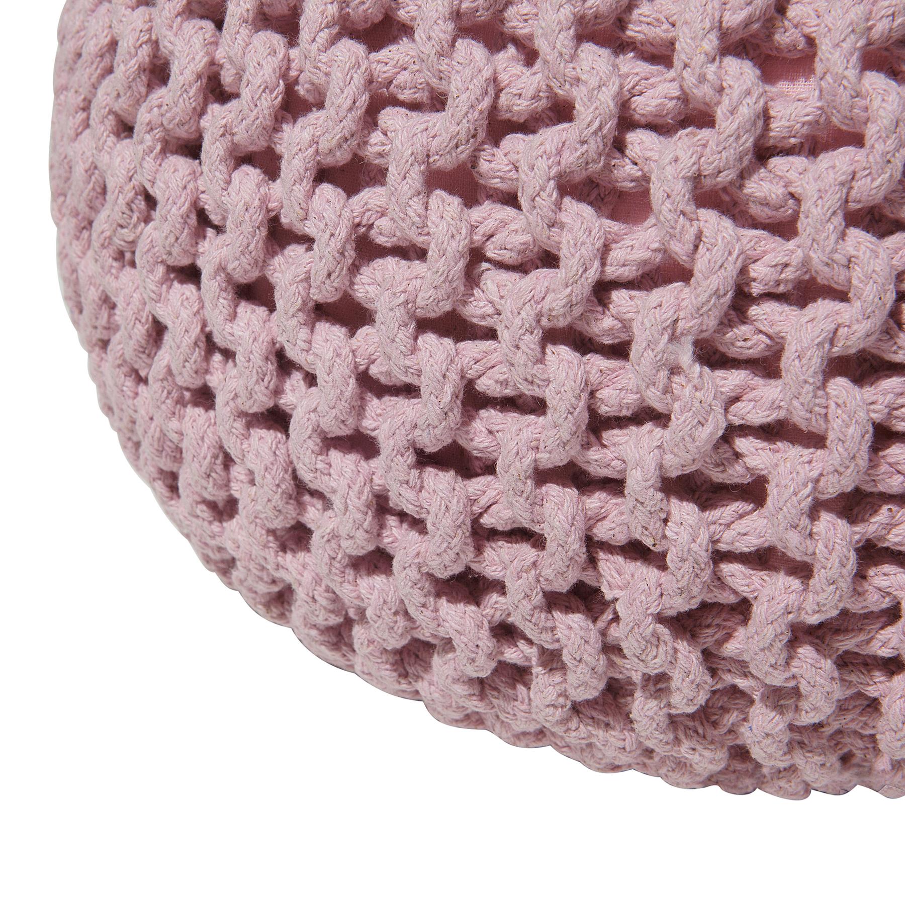 Beliani - CONRAD - Poef - Roze - 50 cm - Katoen