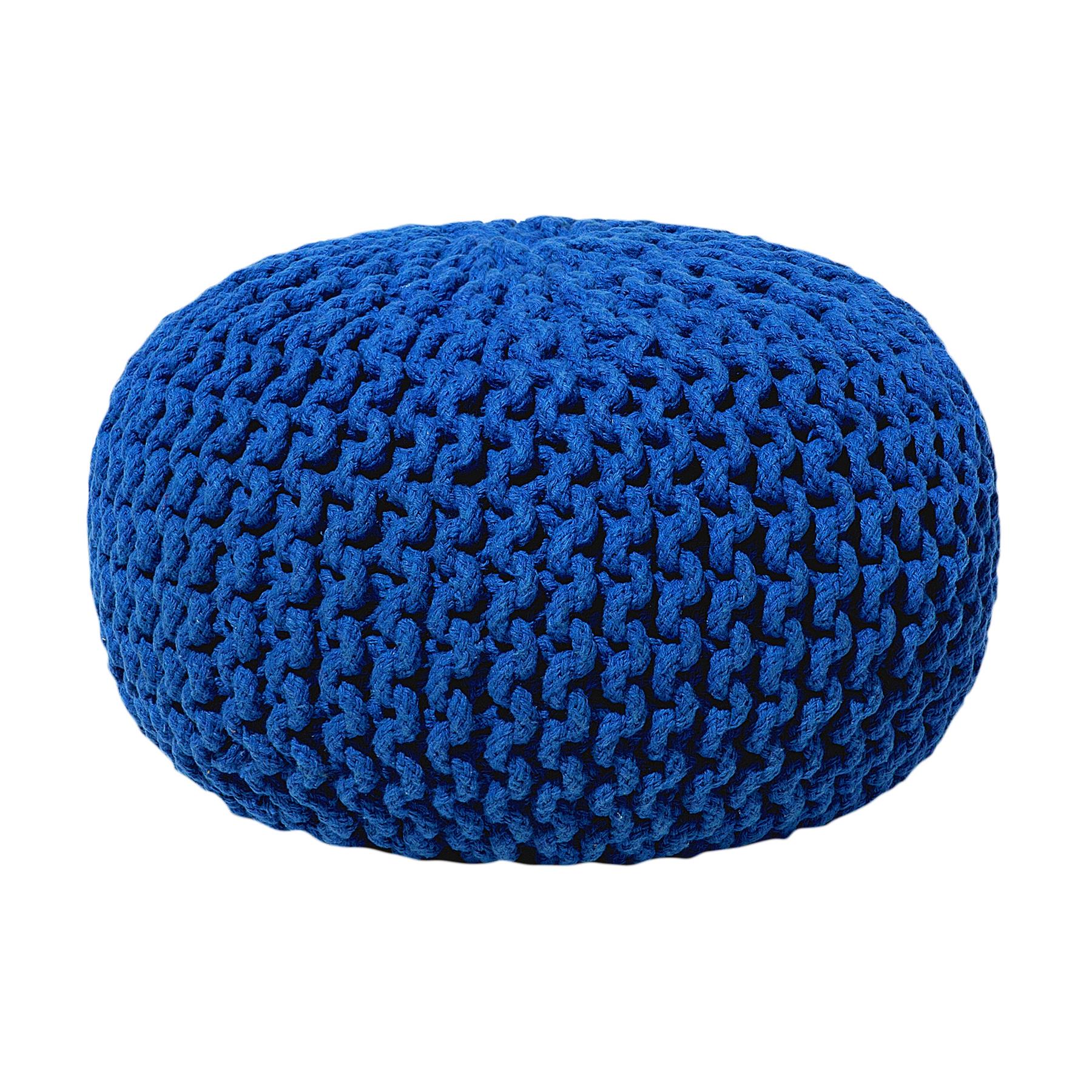 Beliani - CONRAD - Poef - Marineblauw - 40 cm - Katoen