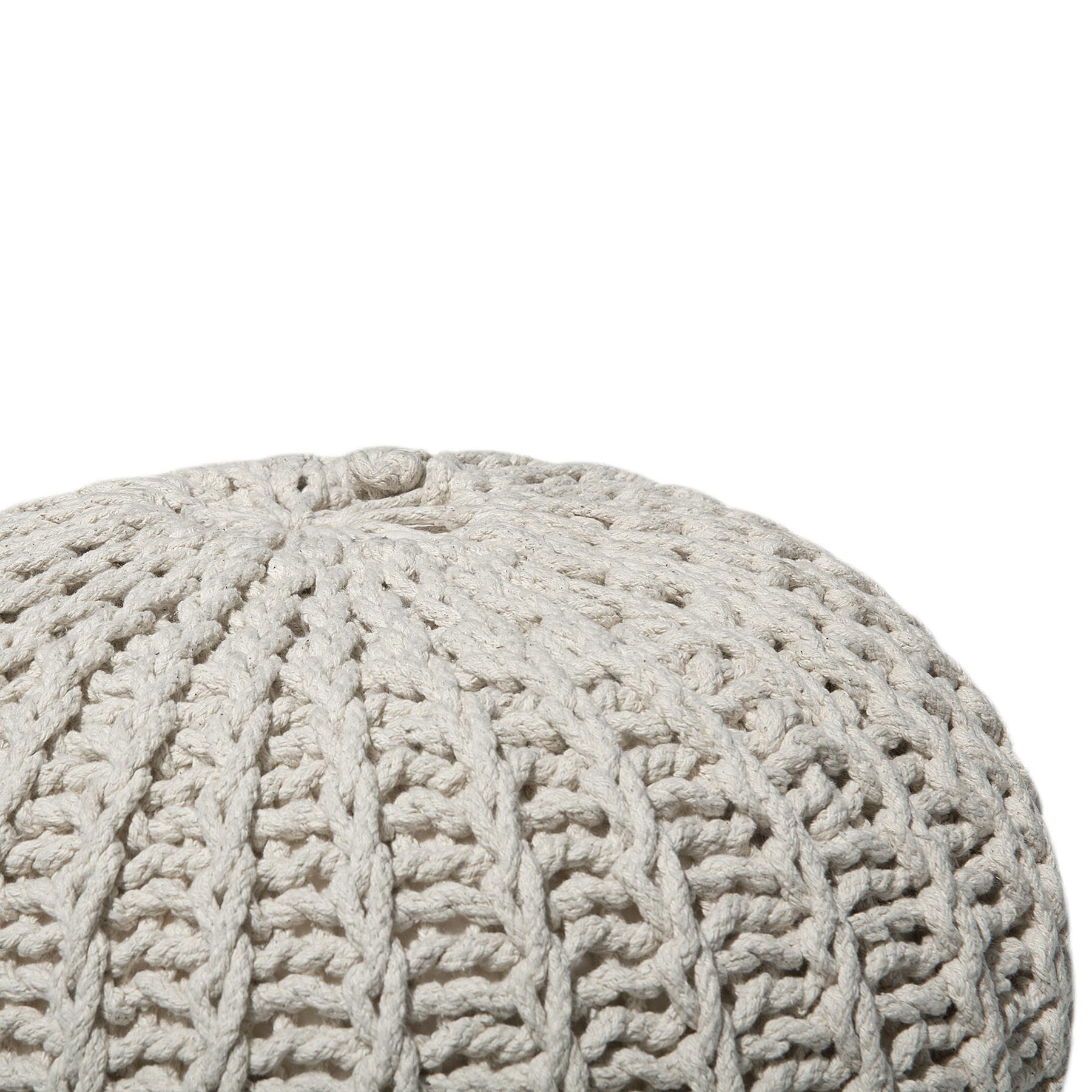 Beliani - CONRAD - Poef - Beige - 50 cm - Katoen