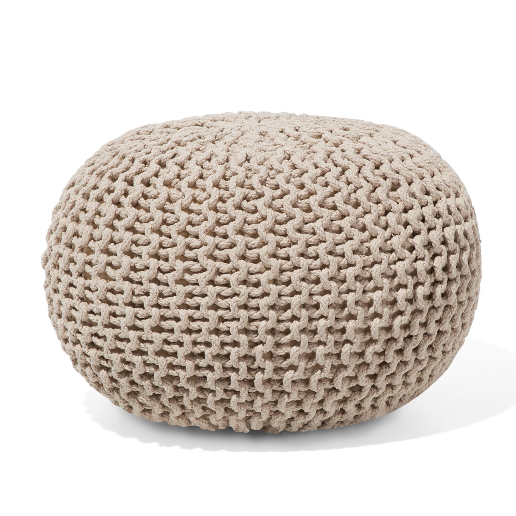 Beliani - CONRAD - Poef - Lichtbeige - Katoen