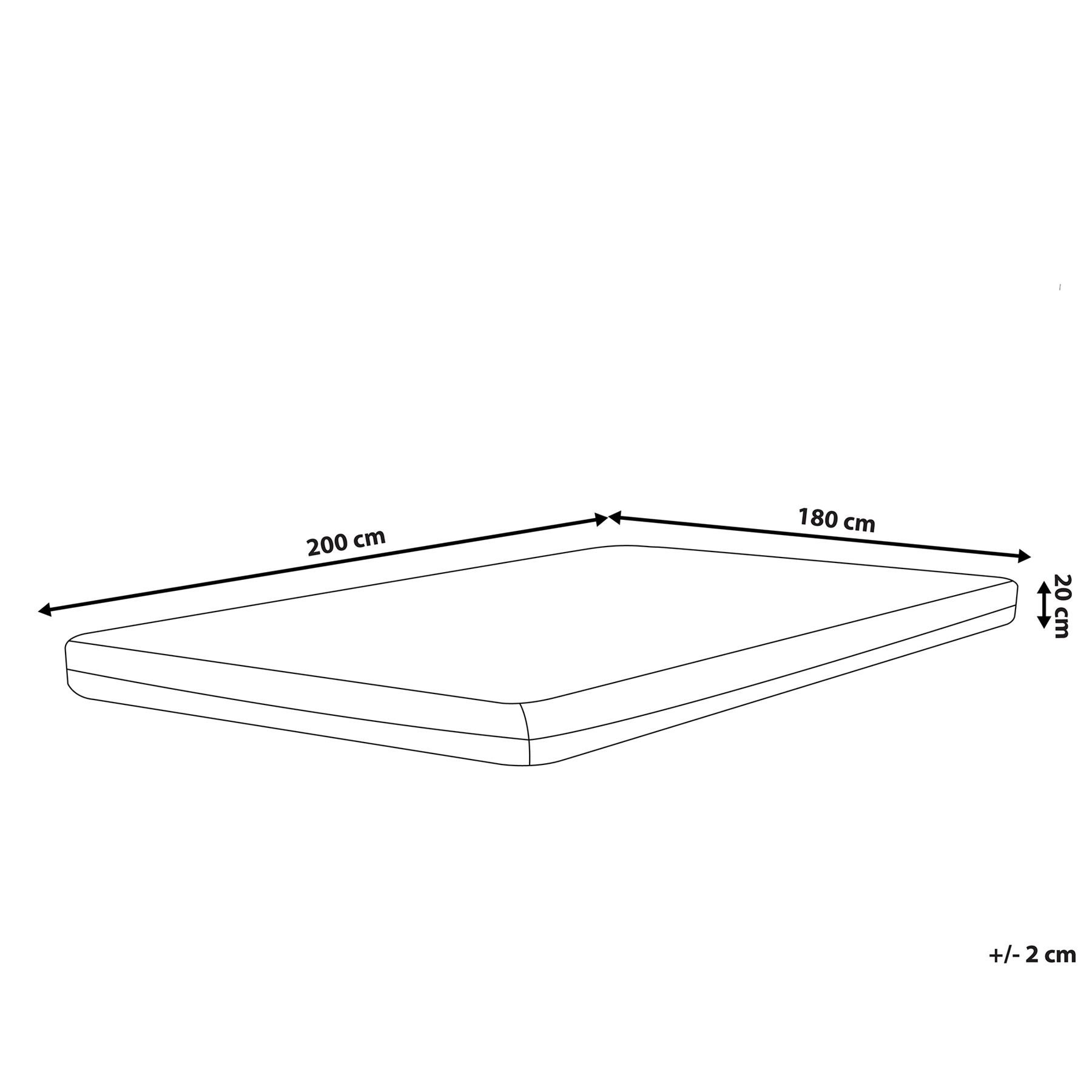 Beliani - GLEE - Traagschuimmatras - Grijs - 180 x 200 cm - Polyester