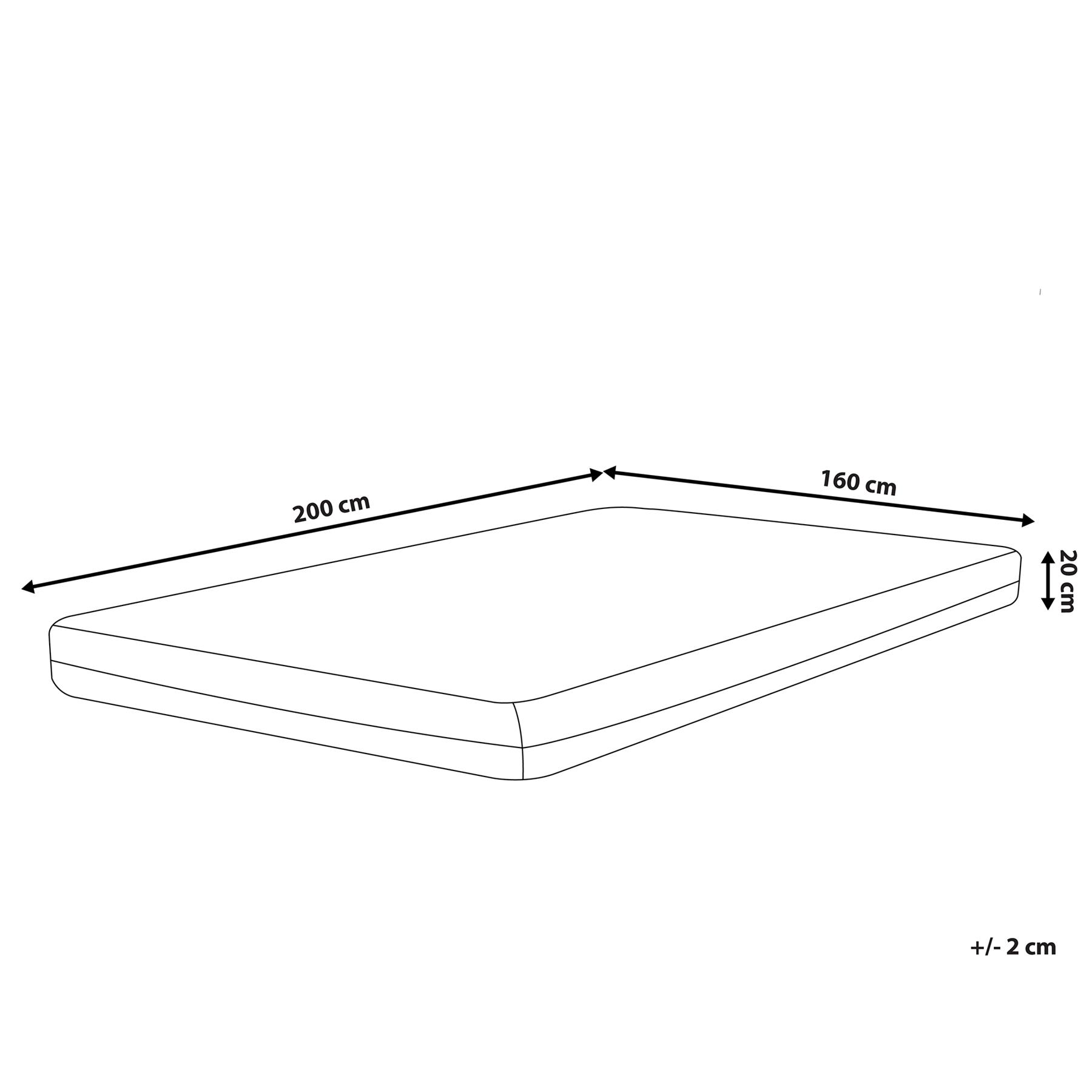 Beliani-GLEE -Traagschuimmatras Stevig-Grijs-160 x 200 cm-Polyester
