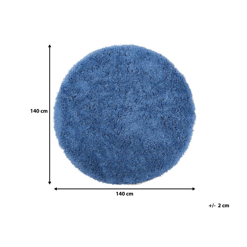 Beliani - CIDE - Shaggy vloerkleed - Blauw - 140 cm - Polyester