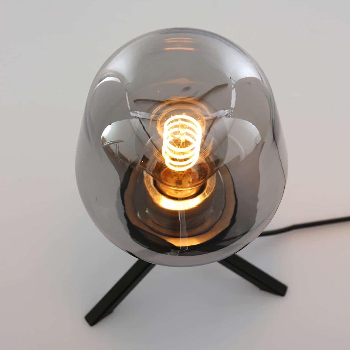 Steinhauer - tafellamp - Reflexion - zwart - glas metaal - Ø 15cm - E27 - 2683ZW