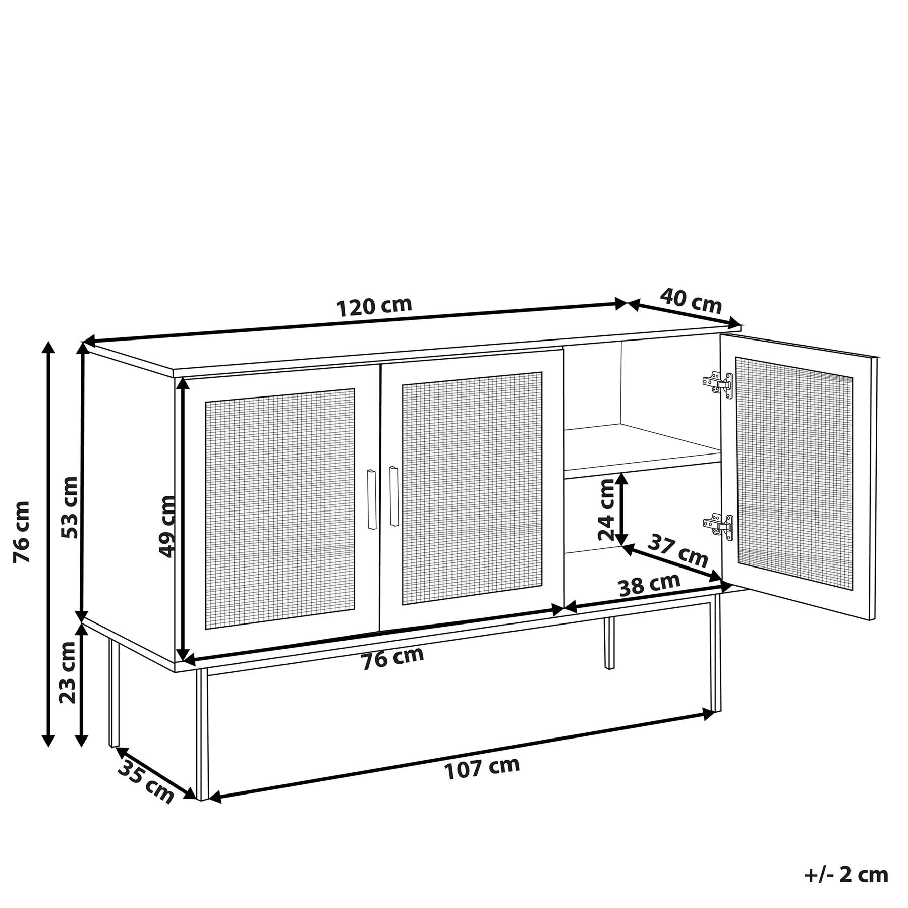 Beliani - PASCO - Sideboard 3 deuren - Lichte houtkleur - Vezelplaat