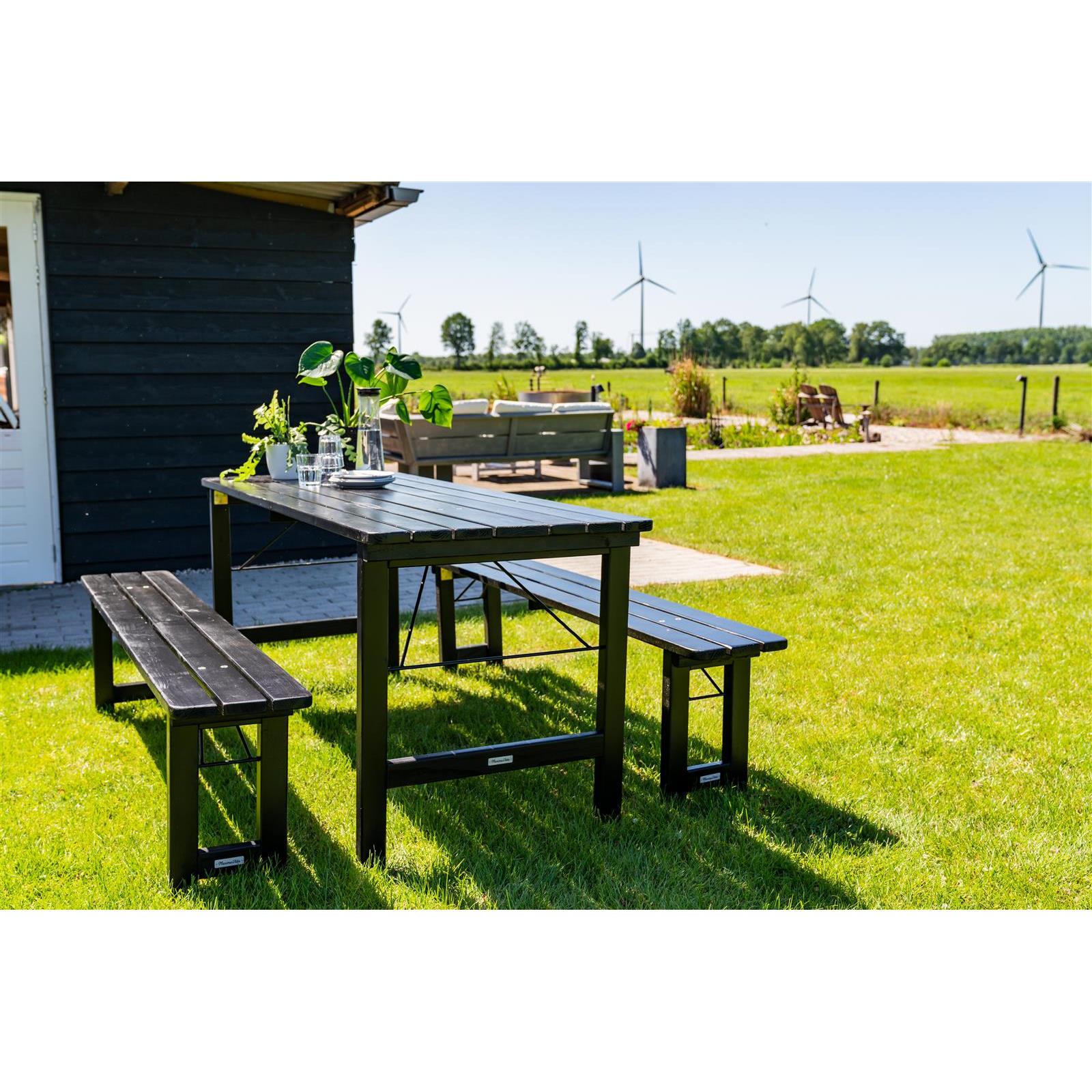 Inklapbare picknickset Riga 200 cm blackwash
