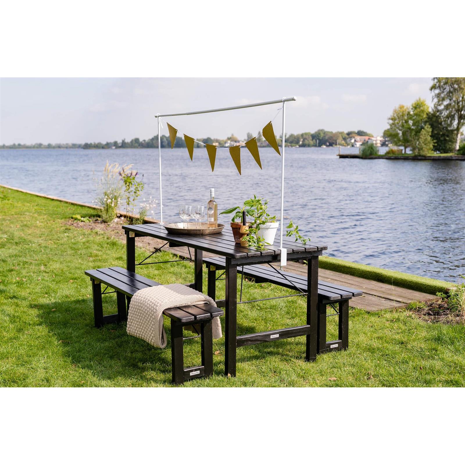 Inklapbare picknickset Riga 200 cm blackwash