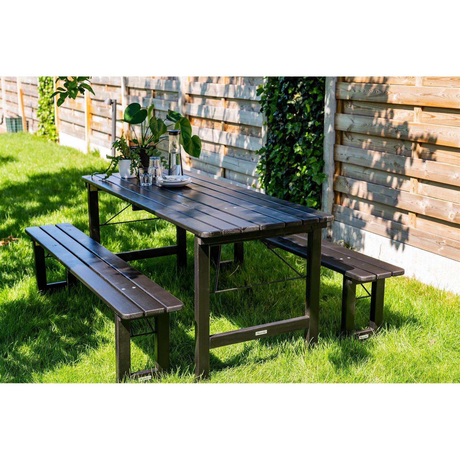 Inklapbare picknickset Riga 200 cm blackwash