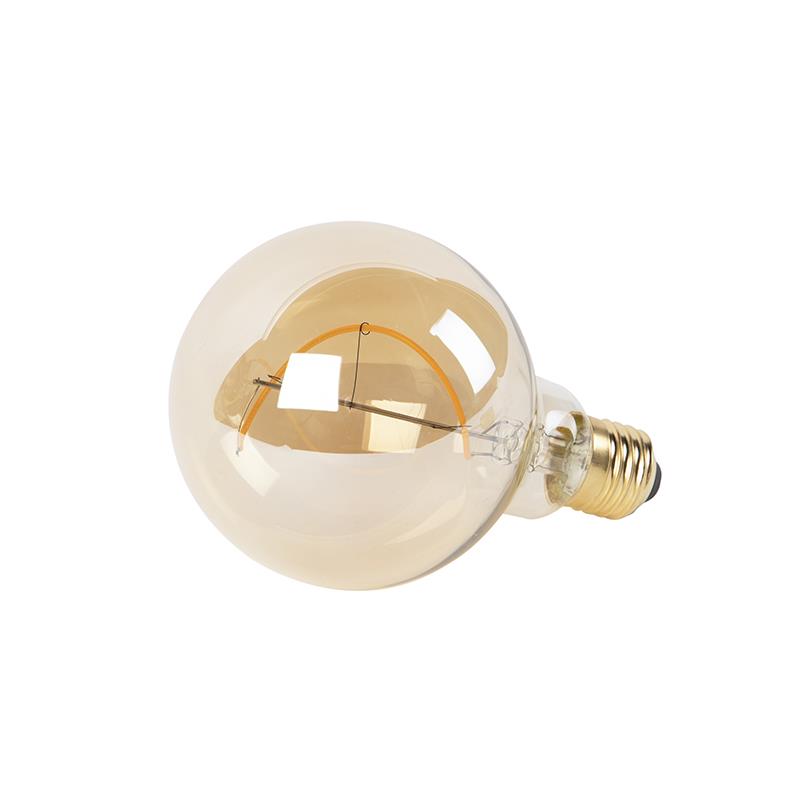LUEDD Set van 5 E27 dimbare LED lampen spiraal G95 goud 4W 270 lm