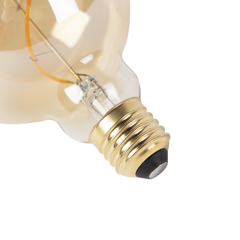 LUEDD Set van 5 E27 dimbare LED lampen spiraal G95 goud 4W 270 lm