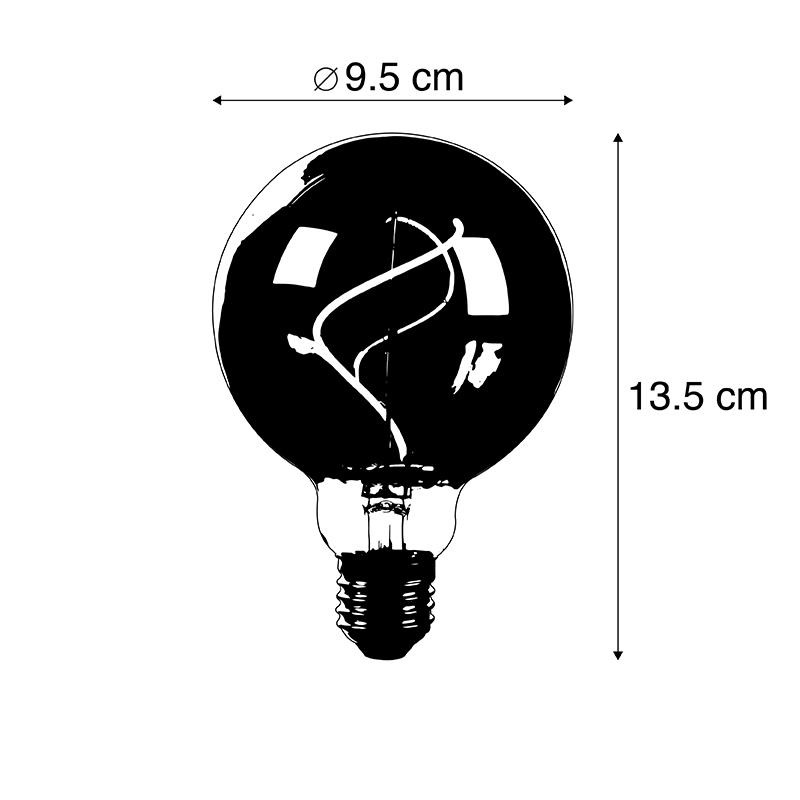 LUEDD Set van 5 E27 dimbare LED lampen spiraal G95 goud 4W 270 lm
