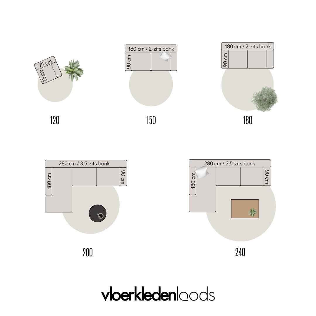 Interieur05 Wollen Vloerkleed Rond Groen Vik 200cm (L)