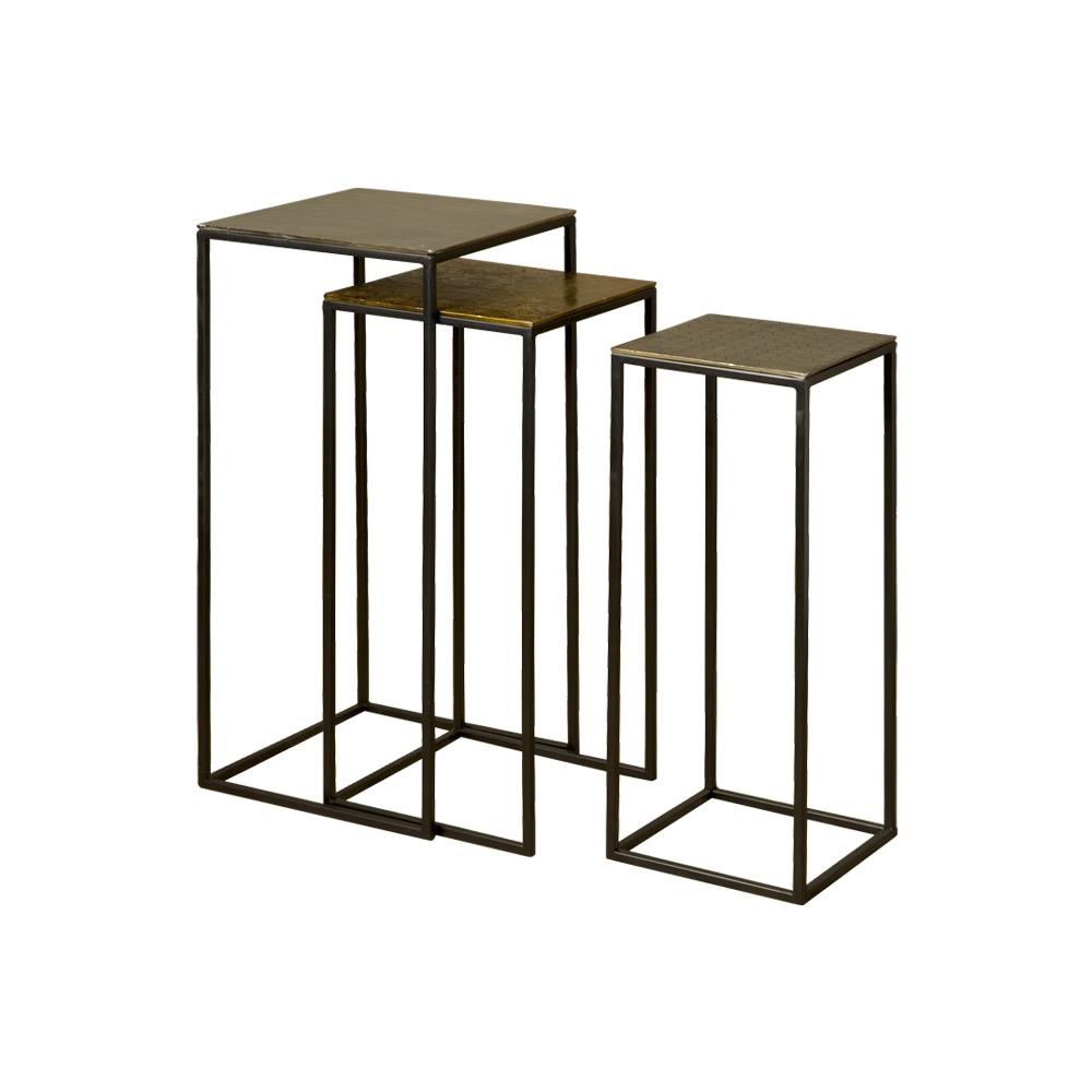 Tower Living | MG Collection Bijzettafels - set van 3 | IJzer |