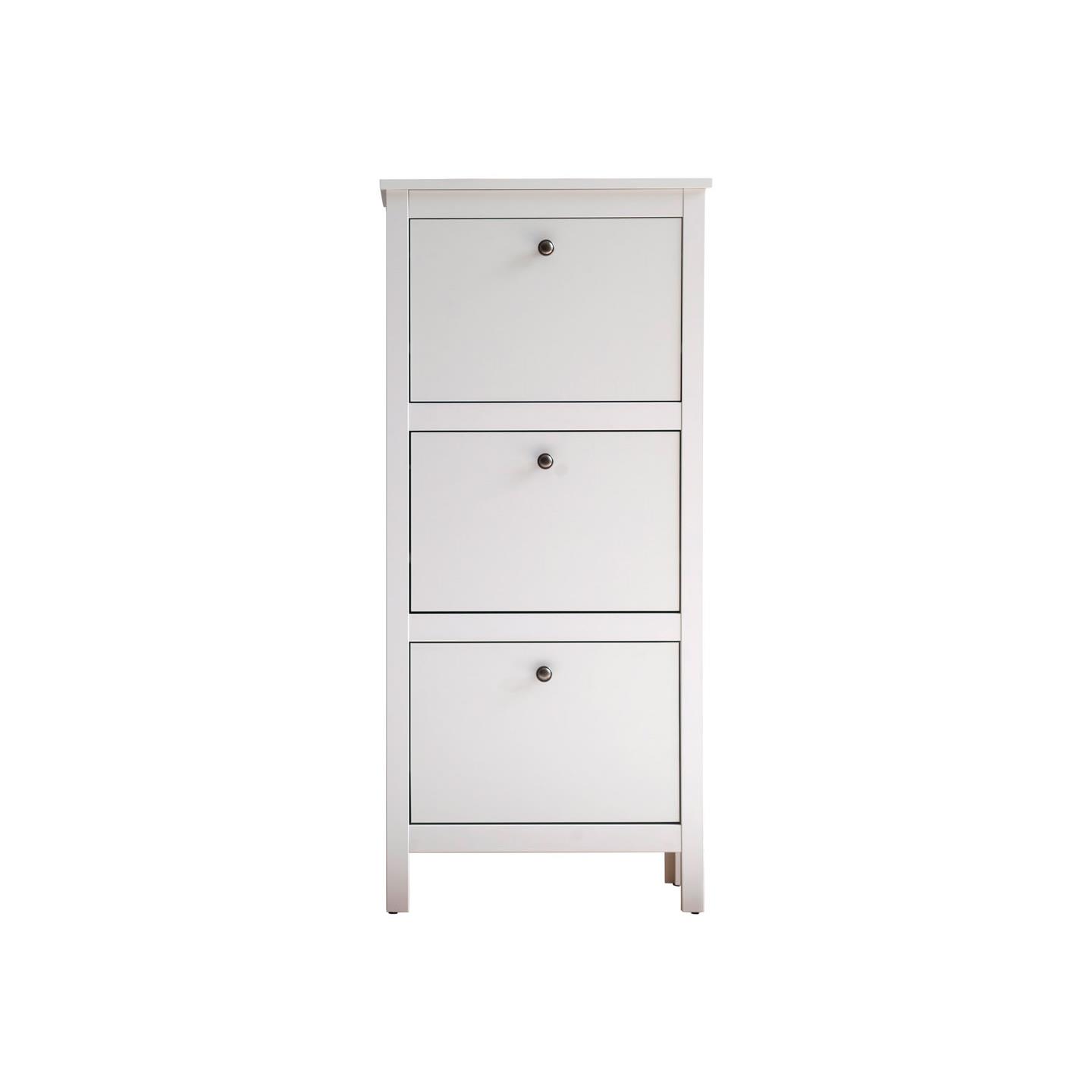 Hioshop OleGD schoenenkast 3 kleppen wit.