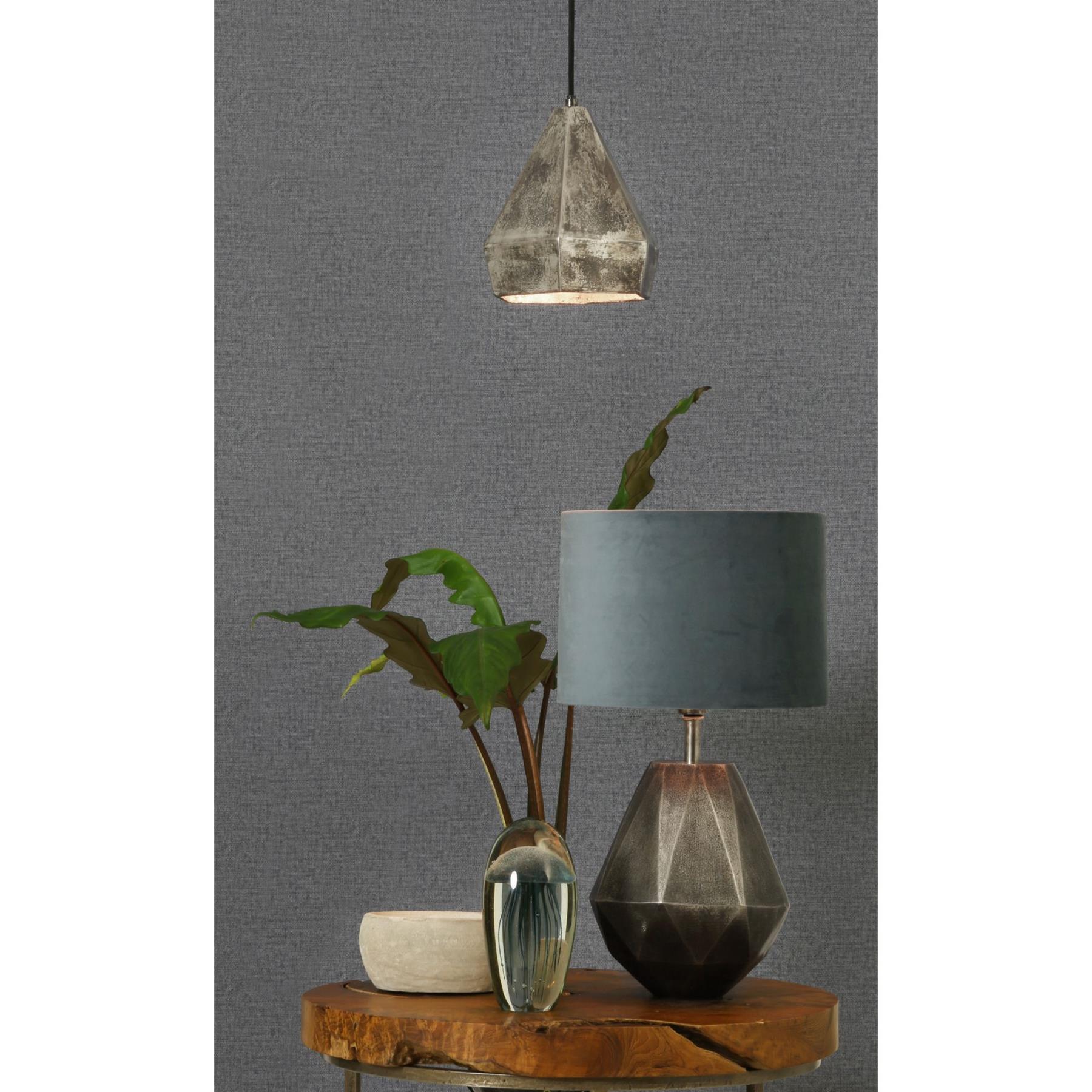 Light & Living Tafellamp Mace|Velours - Zwart|Dusty Blue - Ø30x56cm