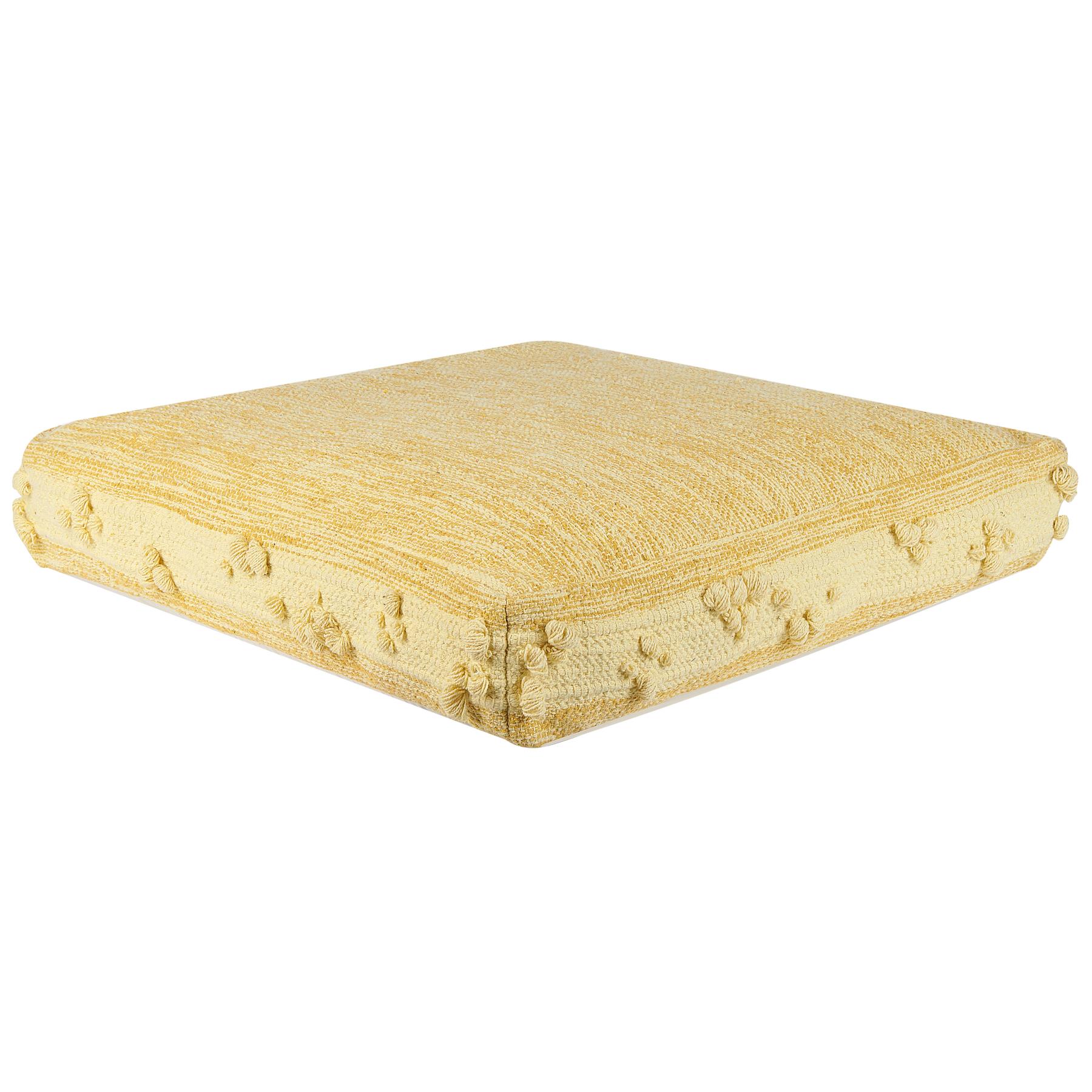 Beliani - CLONE - Poef - Geel - 60 cm - Katoen