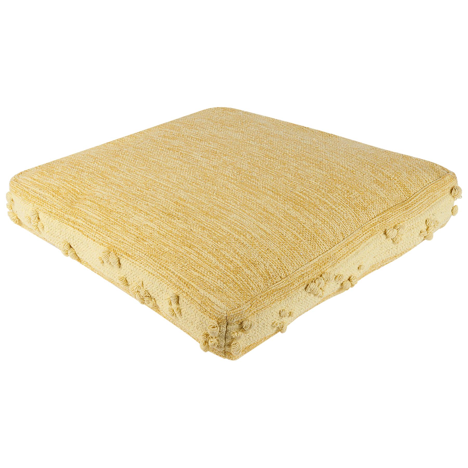 Beliani - CLONE - Poef - Geel - 60 cm - Katoen