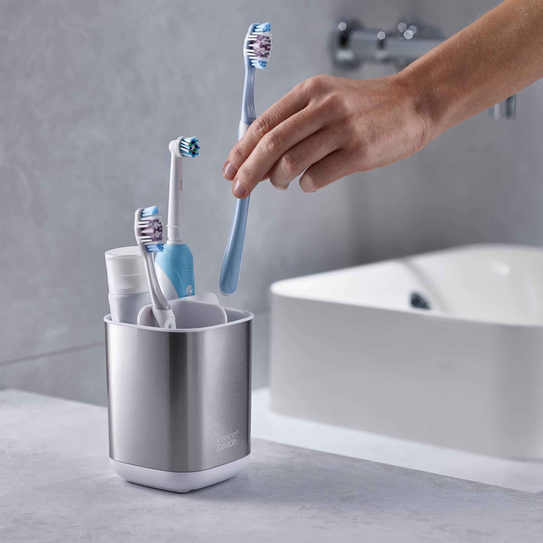 Joseph Joseph Easy-Store Tandenborstelhouder Klein - Zilver