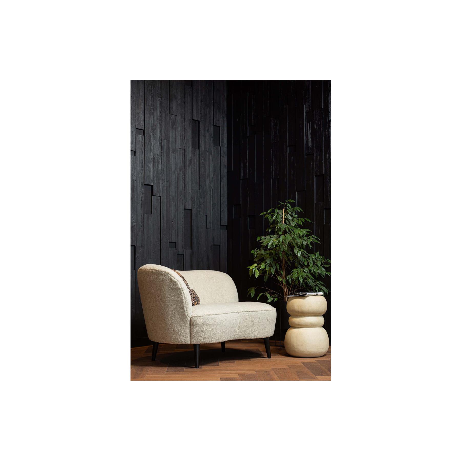 WOOOD Sara Lounge Fauteuil Links - Teddy - Off White - 71x112x81