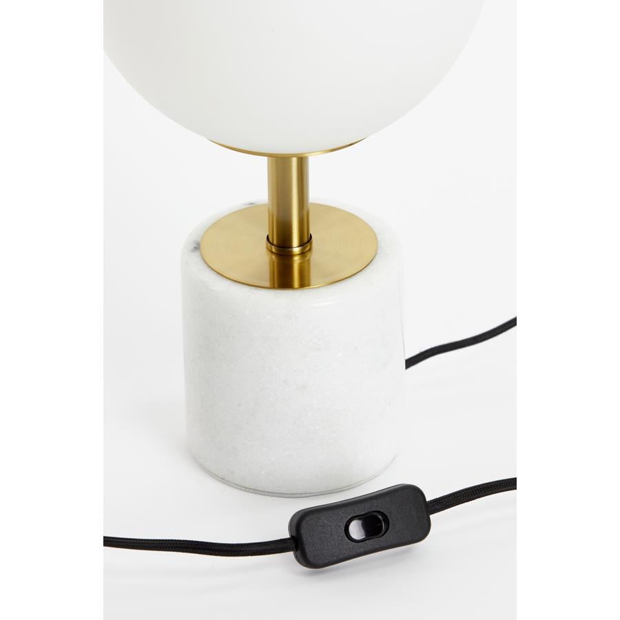 Light&living Tafellamp Ø20x35 cm MEDINA antiek brons+glas mat wit