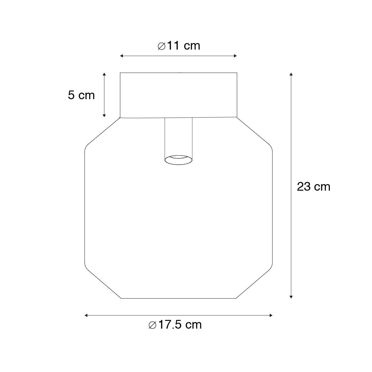 QAZQA Moderne plafondlamp messing met smoke glas - Stiklo