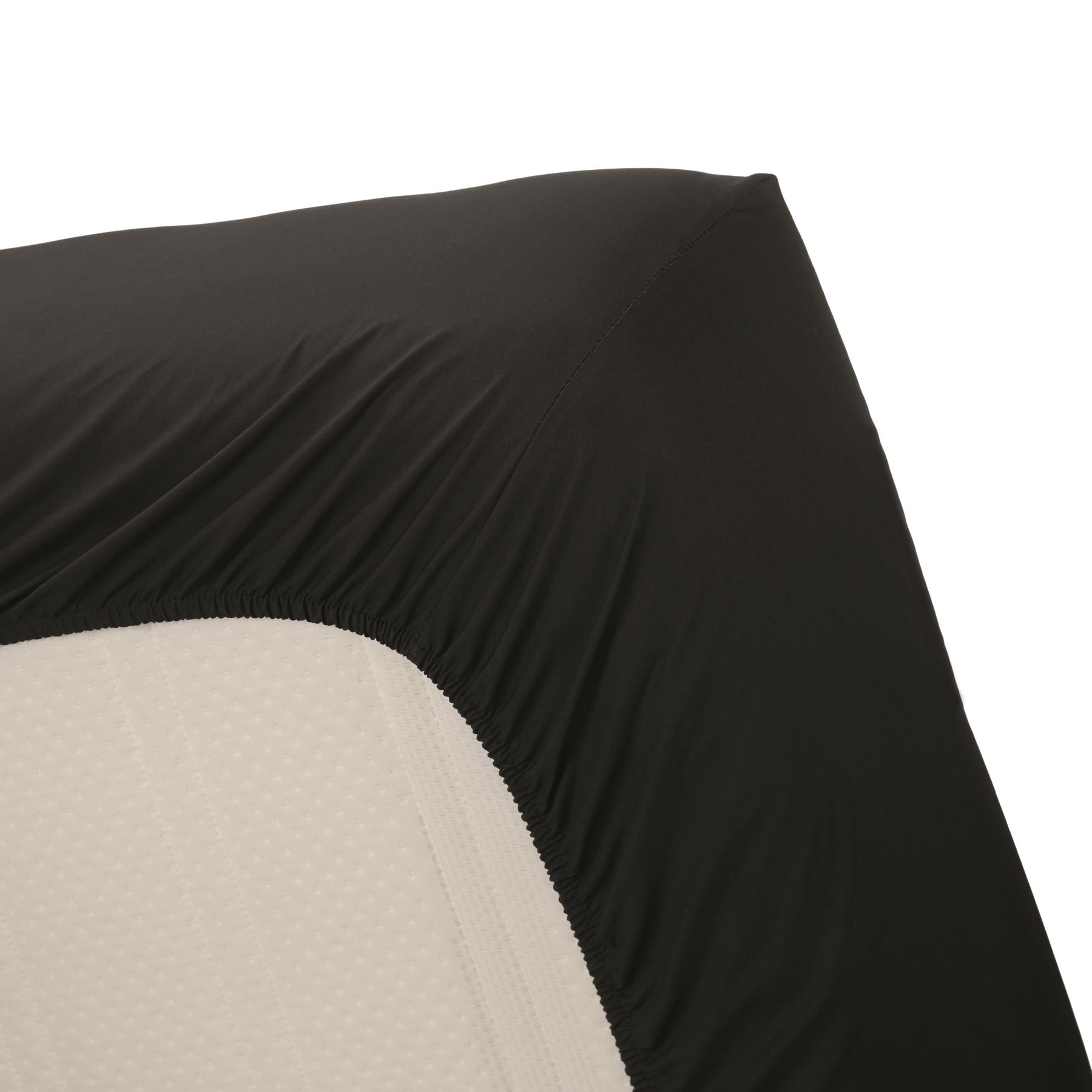 Ambiante Cotton Uni Hoeslaken 180 x 210/220 cm - Zwart