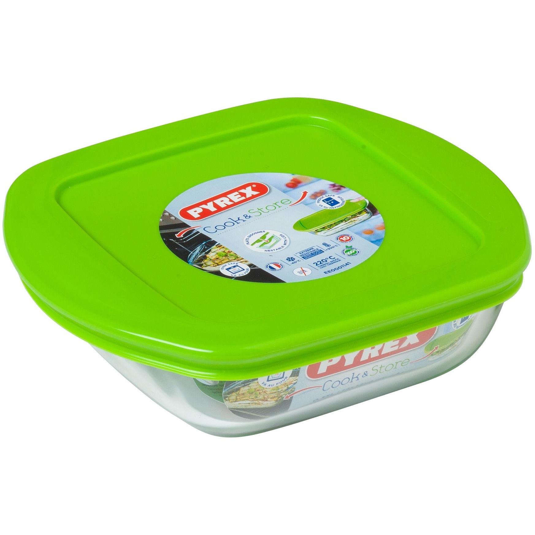 Pyrex - Schaal Vierkant met Deksel, 0,35 liter - Pyrex | Cook & Store