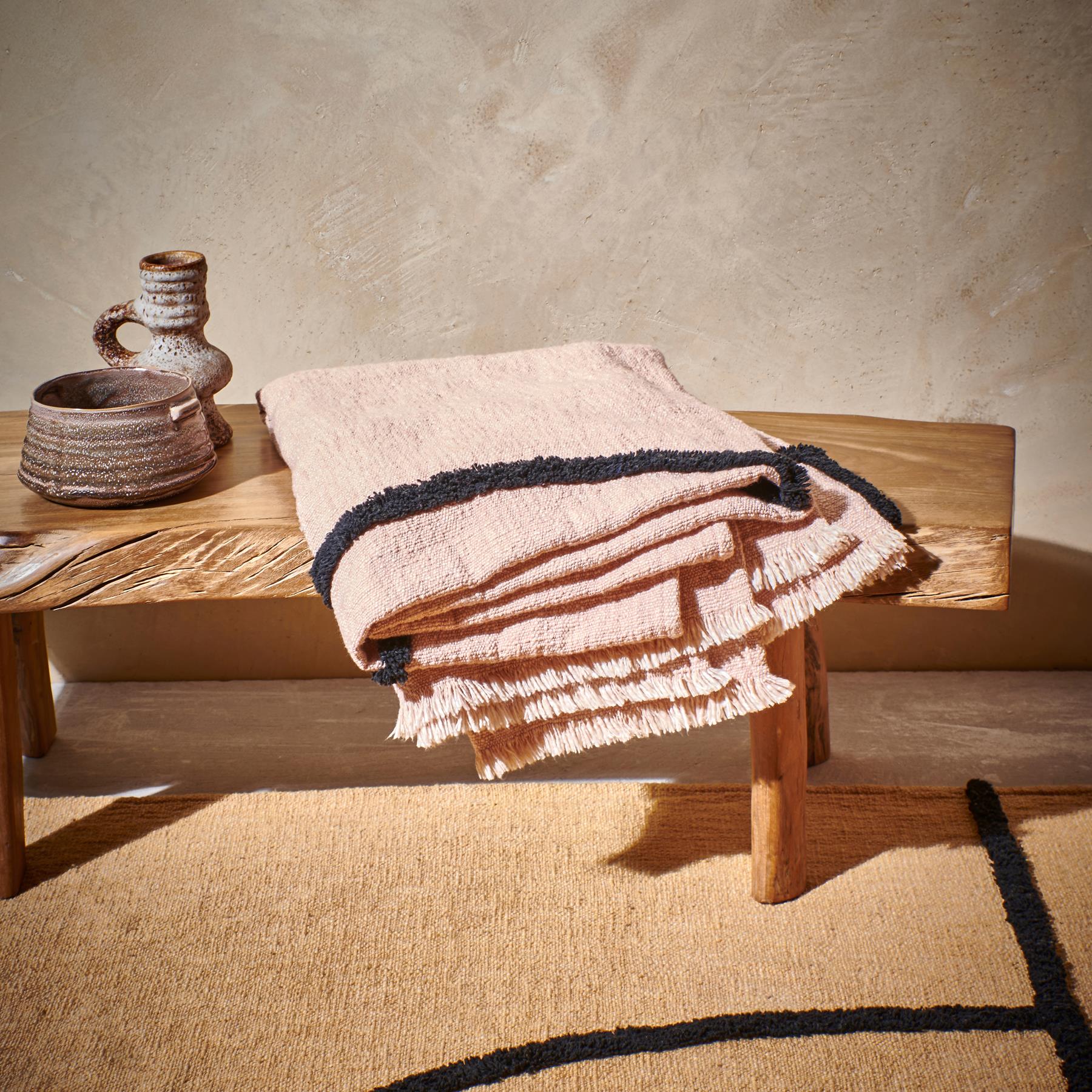 HKliving Plaid 130 x 170  cm - Oker