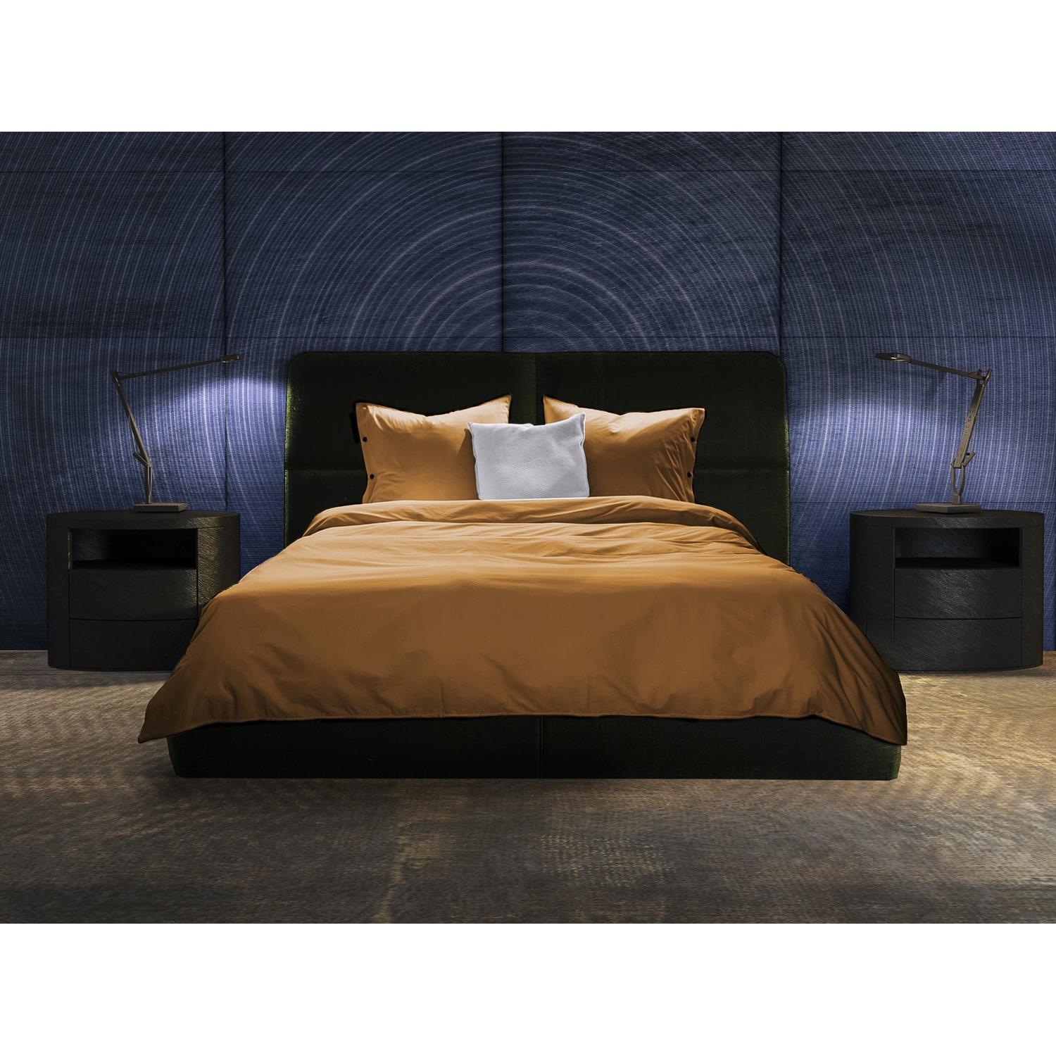 Yellow Dekbedovertrek Percale cognac brown