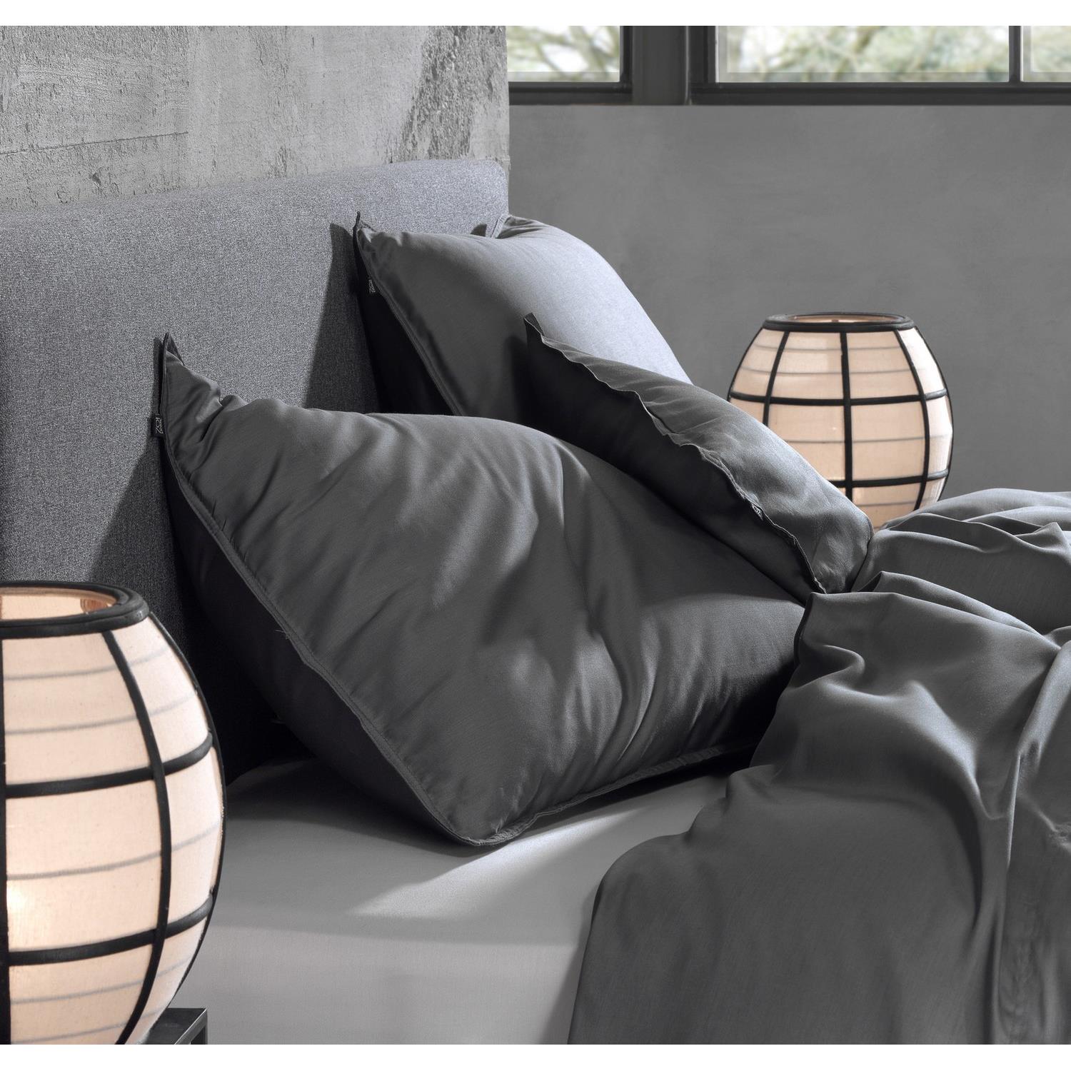 Zo Home Satinado Kussensloop Katoen Satijn - anthracite 40x80cm