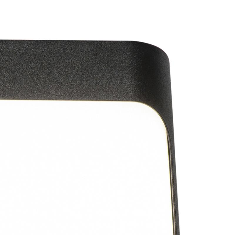 QAZQA Wandlamp zwart incl. LED IP44 met bewegingssensor - Khuvan