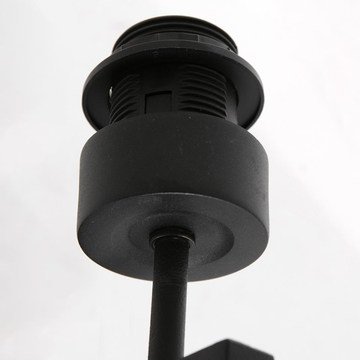 Steinhauer - wandlamp - Stang - zwart - metaal velours stof - bedlampje - E27 - 8176ZW