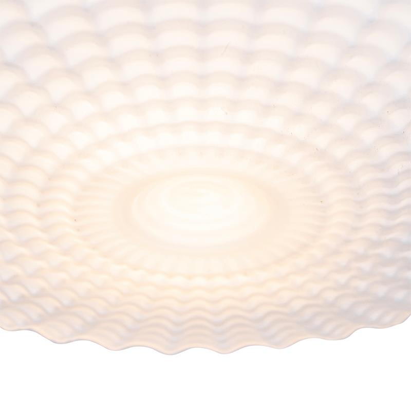 QAZQA Klassieke plafondlamp zwart met opaal glas 35 cm IP44 - Nohmi