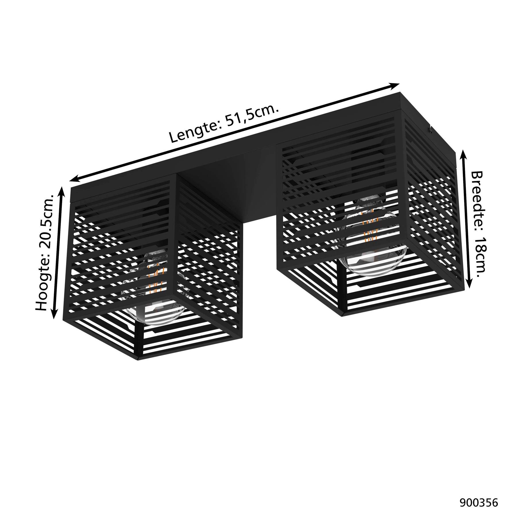 EGLO Piedritas Plafondlamp - Zwart